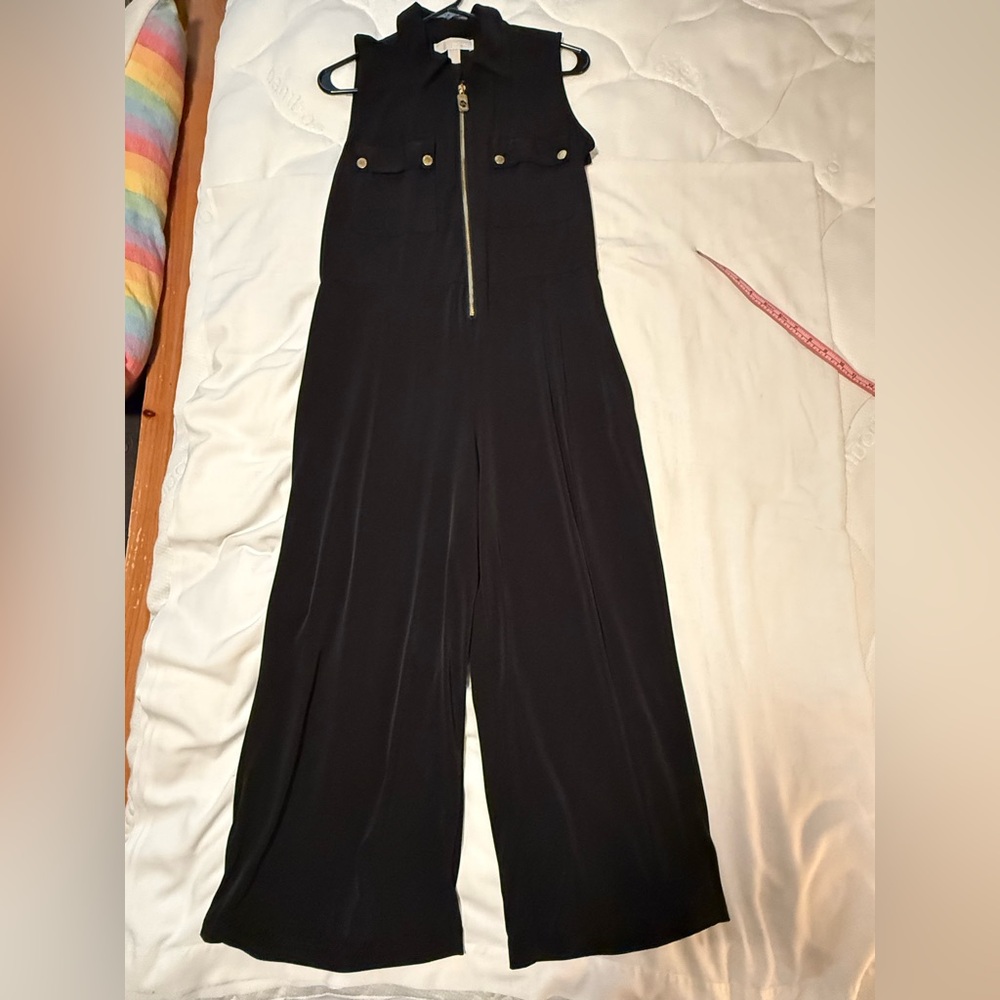 Make an Offer!  Michael Kors Black Wide-Leg Jumpsuit with Gold Trim